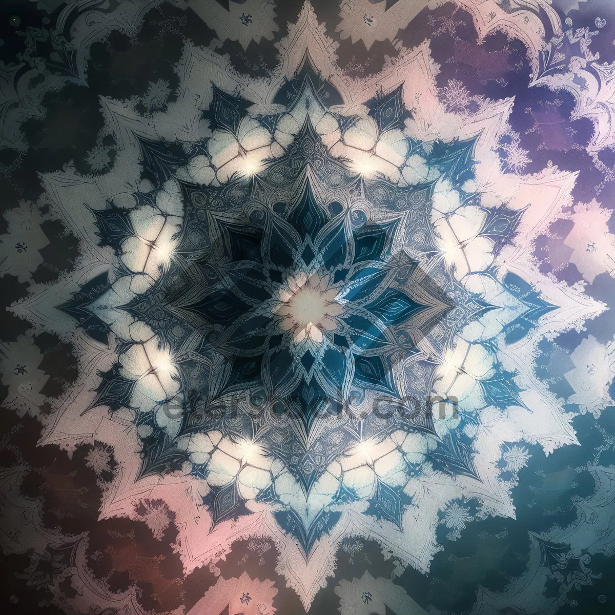 Picture of Futuristic Fractal Damask Tile Design