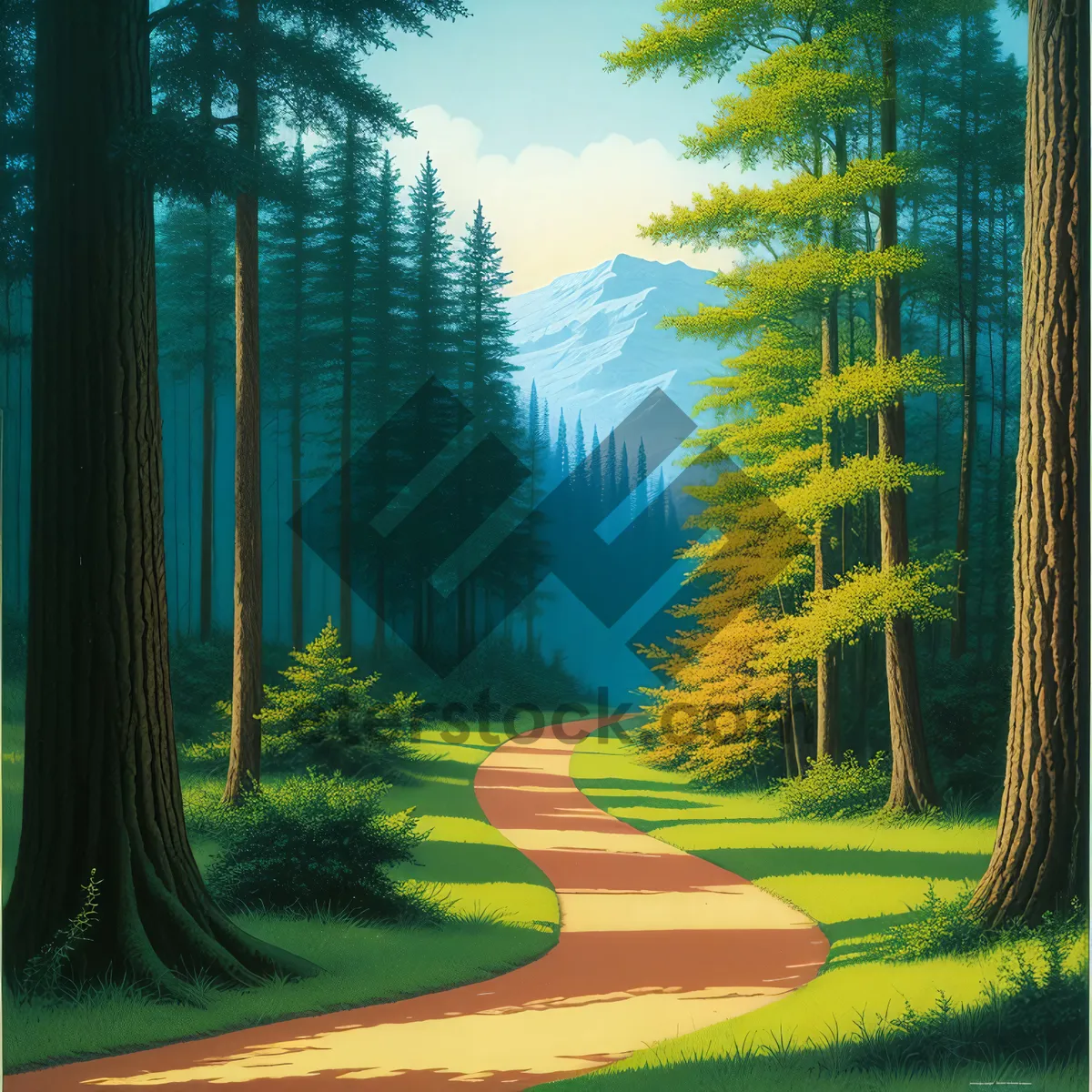 Picture of Autumn Forest Bliss: Serene Landscape with Majestic Trees