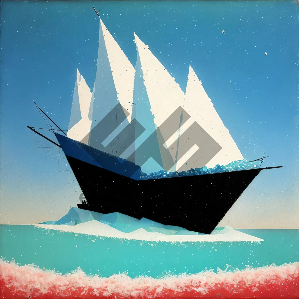 Picture of Skybound Sail: Majestic Schooner Sailing on the Ocean