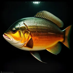 Vibrant Goldfish Swimming in Aquarium