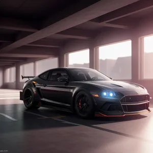 Speed Demon: A Sleek Black Sports Car
