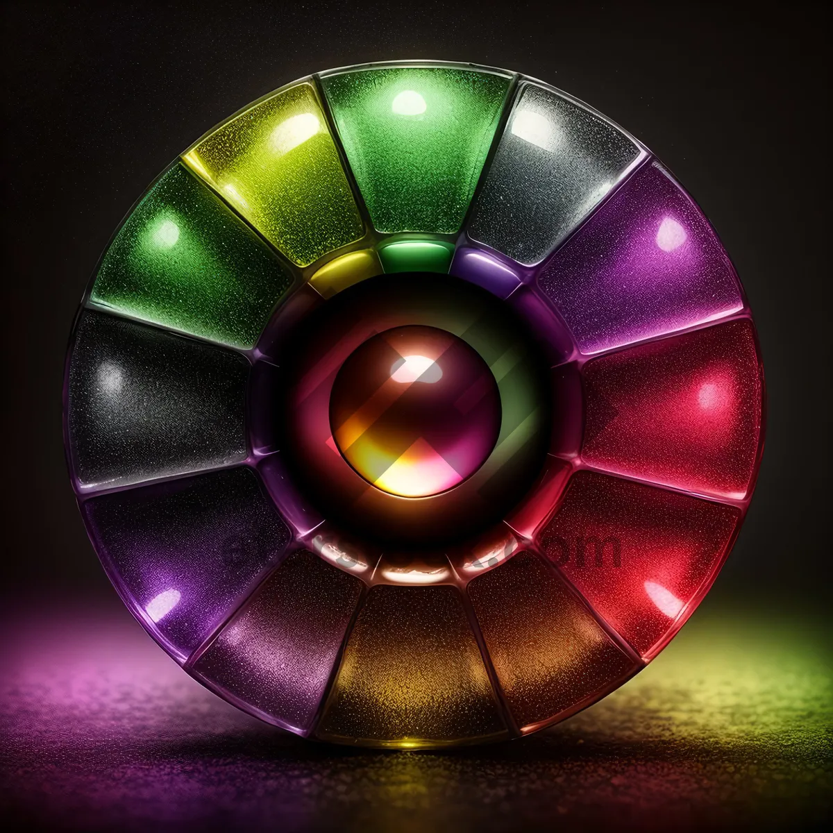 Picture of Shiny Compact Disc with Colorful Rainbow