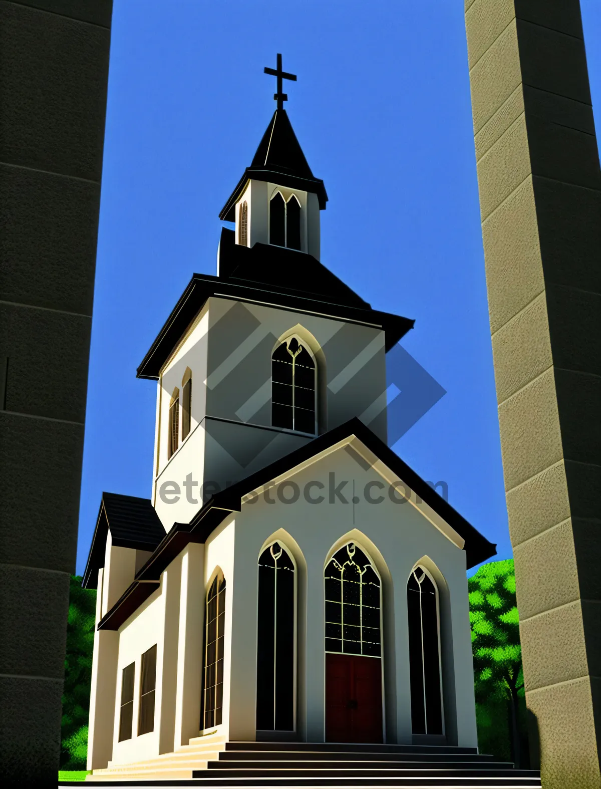 Picture of Old Church Bell Tower Symbolizing Religious History