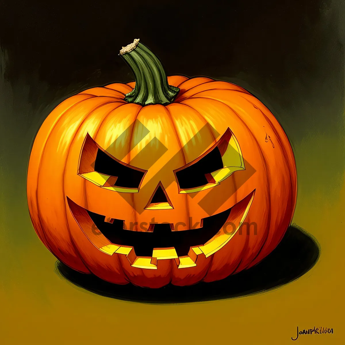 Picture of Spooky Harvest: Glowing Jack-O'-Lantern Halloween Decoration