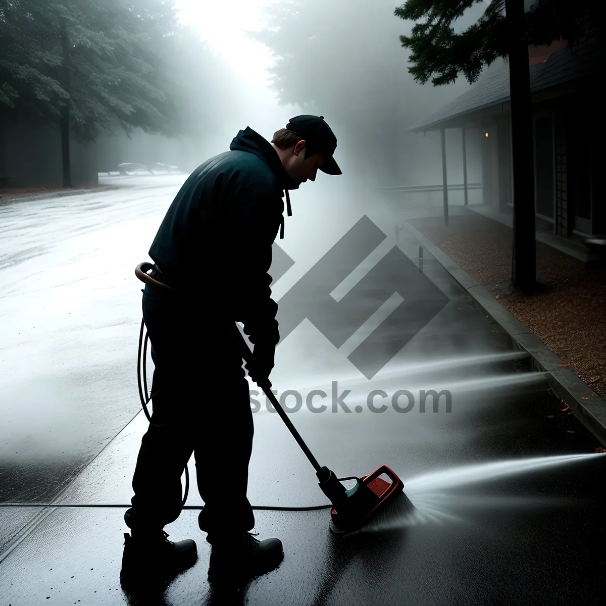 Picture of Snow-cleaning Man in Action