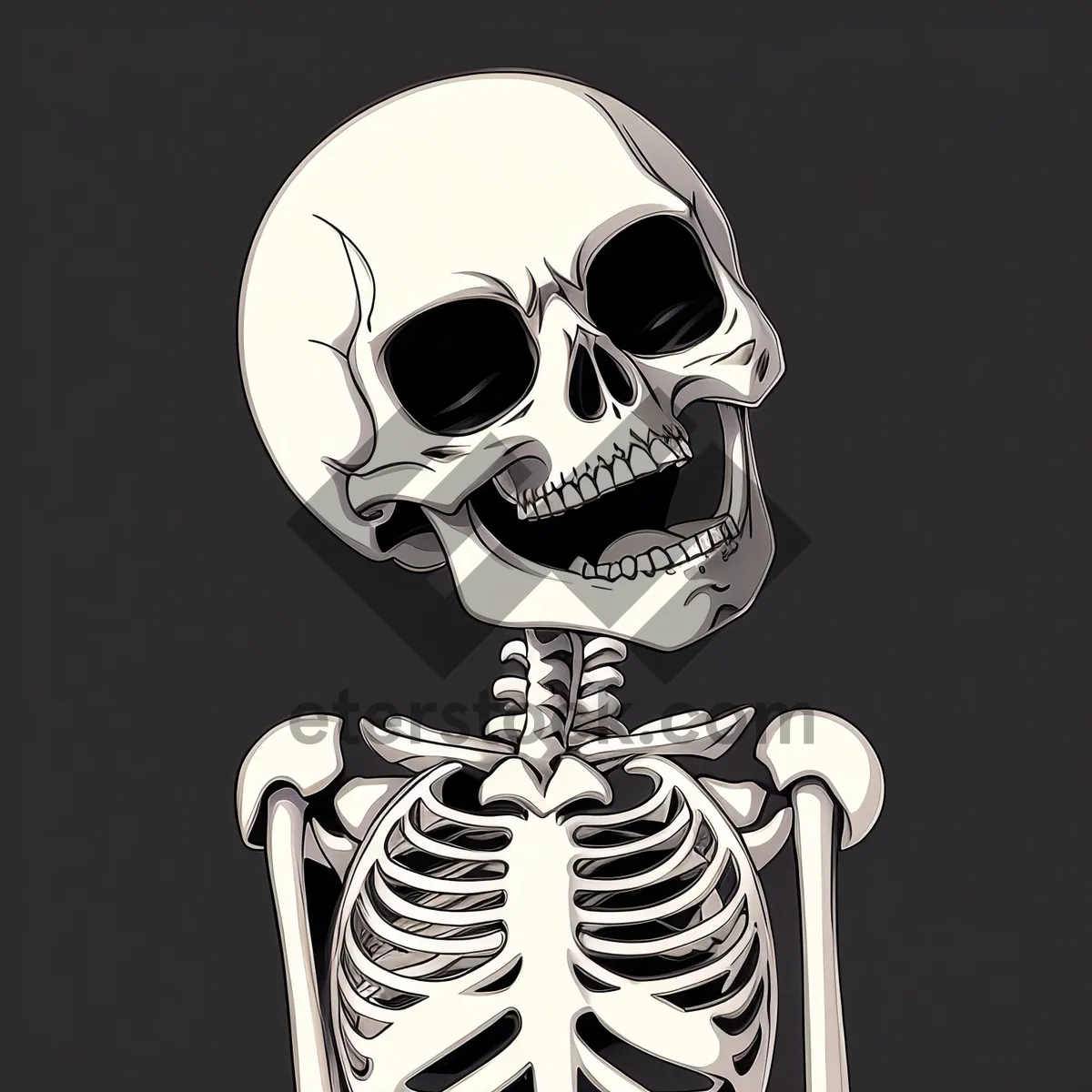 Picture of Pirate Skull Sculpture: Spooky Cartoon Bust of Human Anatomy