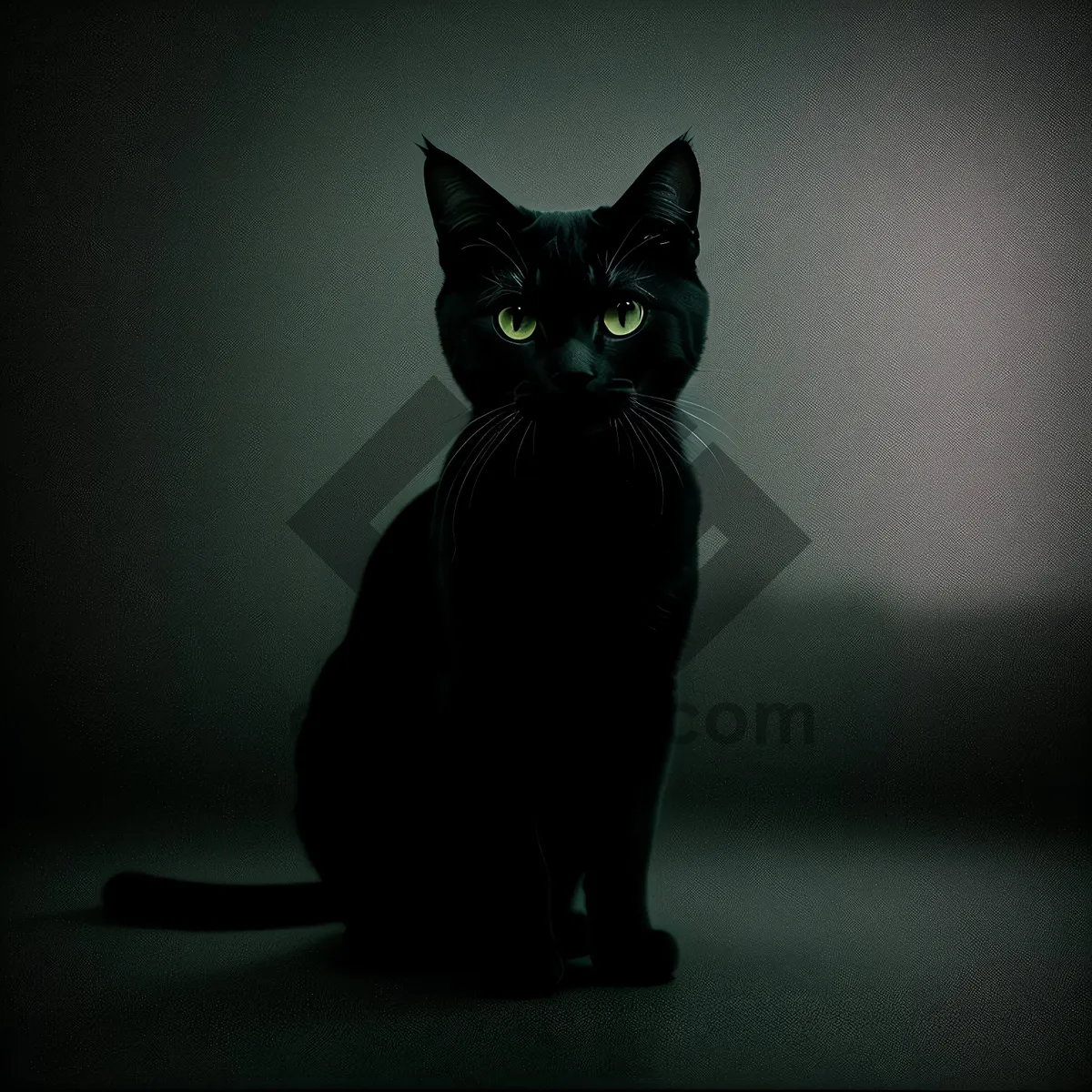 Picture of Cute and Curious Gray Domestic Kitty with Whiskers