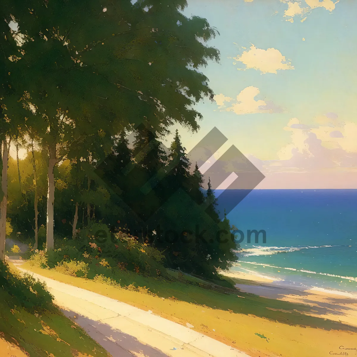 Picture of Serene Beach Horizon with Sunny Sky