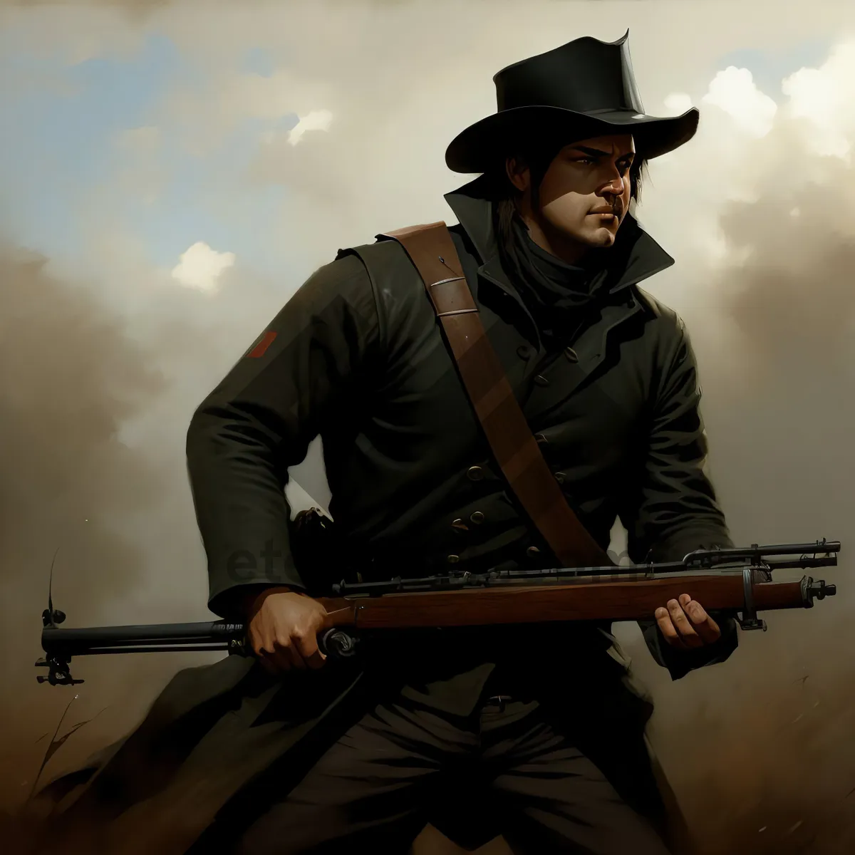 Picture of Male Rifle Worker with Flintlock Hat