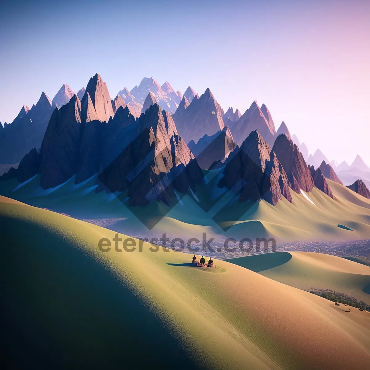 Picture of Alpine Snow-Covered Mountain Peak with Glacial Landscape