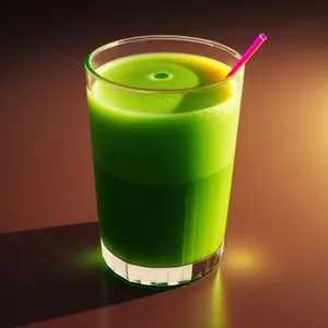 Cool Fruit Juice Refreshment in Glass with Straw