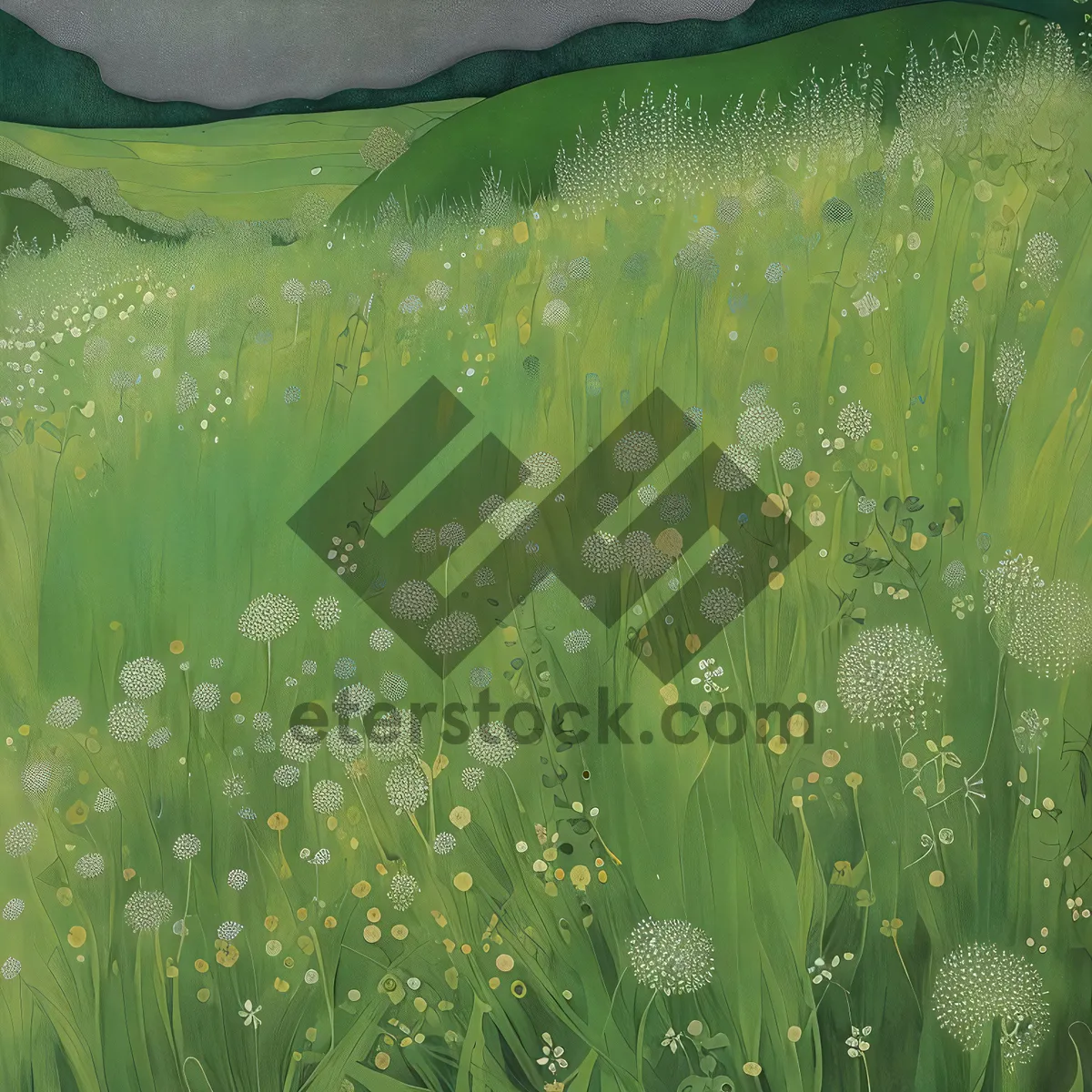 Picture of Fresh Spring Meadow with Aquatic Plants