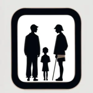 Business Icon: Silhouette of Man with Briefcase