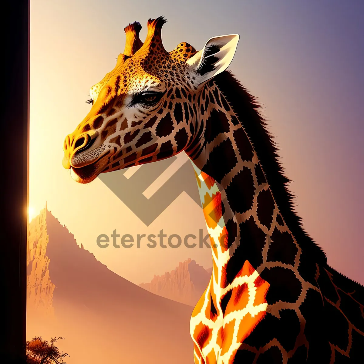 Picture of Wild Flames: Fiery Giraffe Design