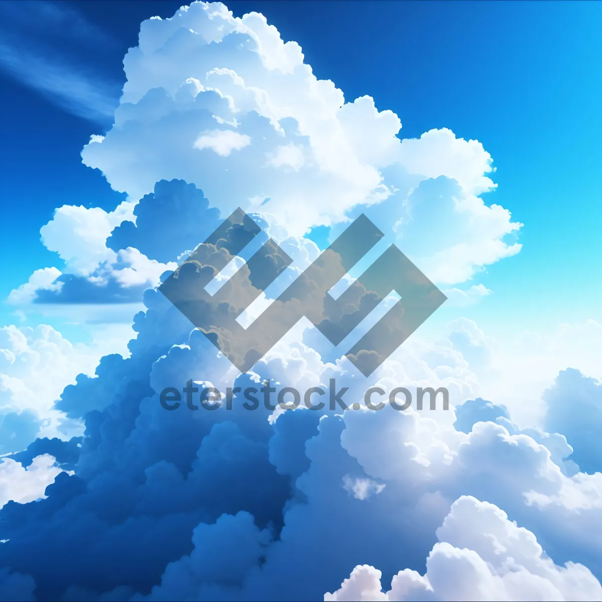 Picture of High Summer Sky with Fluffy Clouds