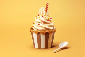 Delicious Pink Birthday Cupcake with Sprinkles