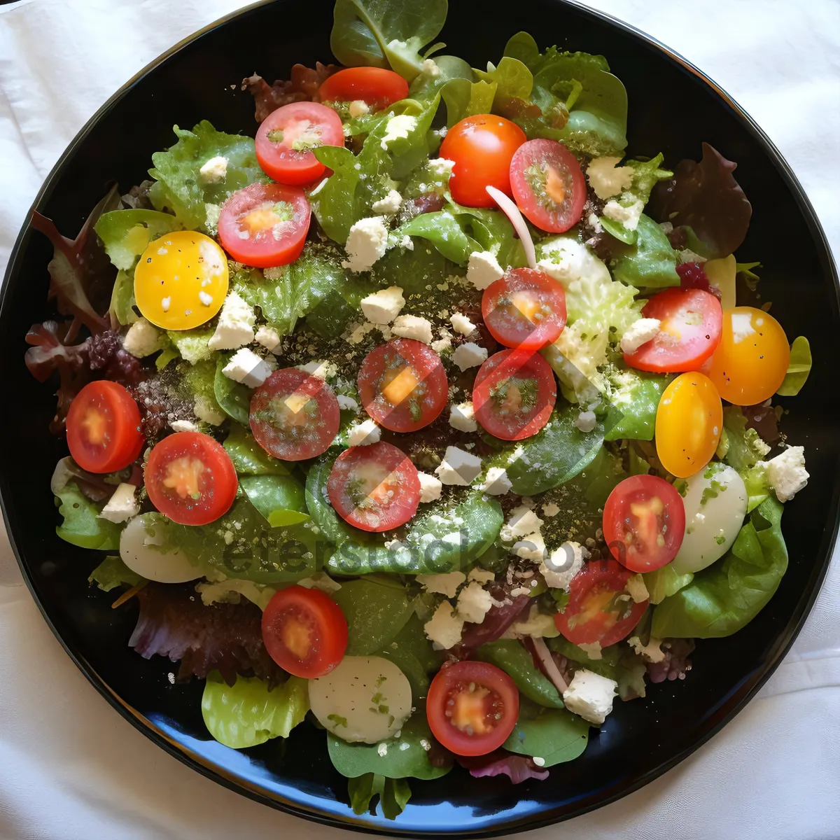 Picture of Fresh Vegetable Salad Plate with Gourmet Cheese