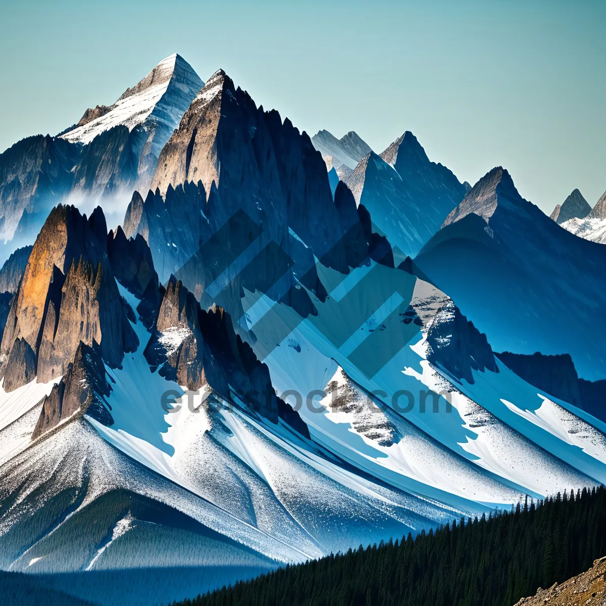 Picture of Majestic Winter Mountain Landscape with Glacier