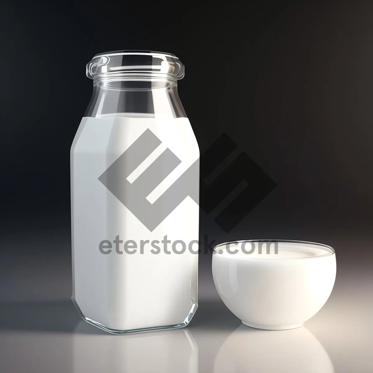 Picture of Clean and Healthy Milk in Transparent Glass Bottle