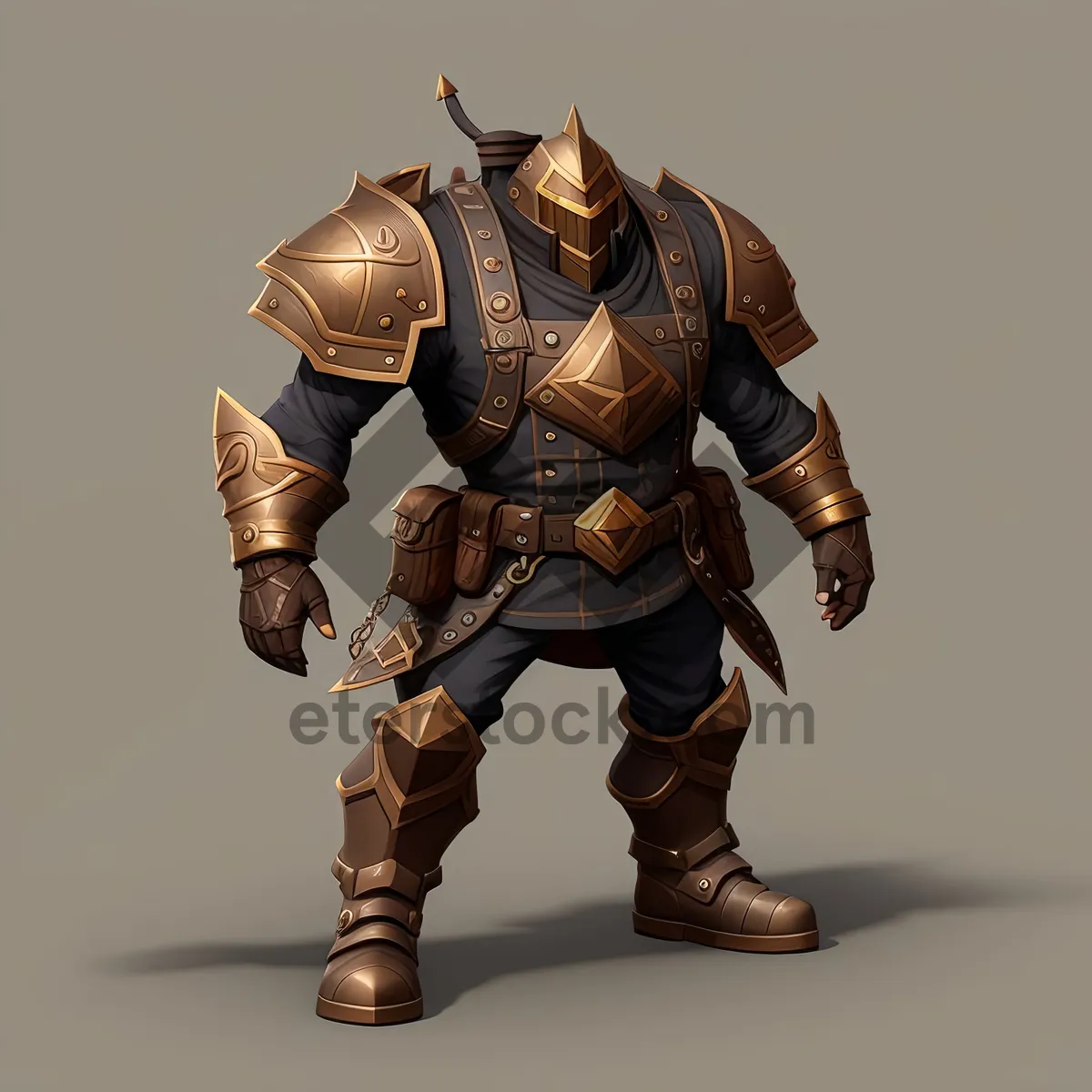 Picture of Warrior's Shield: Armored Man Ready for Battle