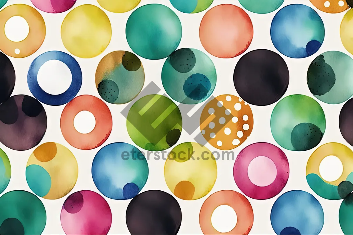 Picture of Colorful Polka Dot Circle Decoration Icon.