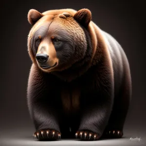 Cute Brown Bear Cub in a Studio