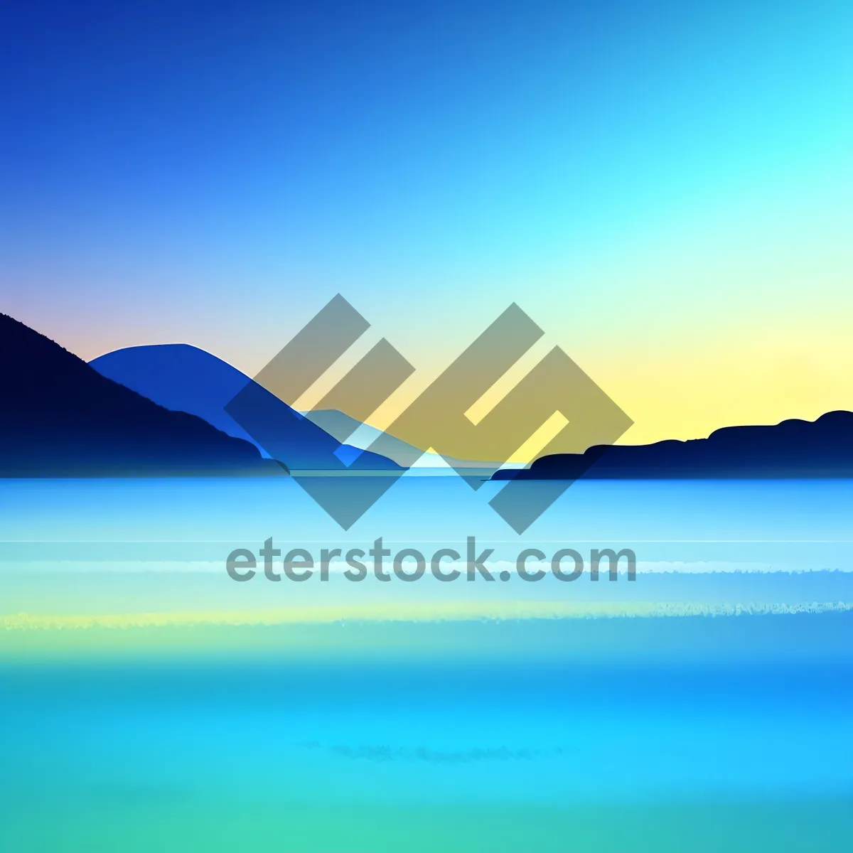 Picture of Serene Sunset over Turquoise Ocean Waters