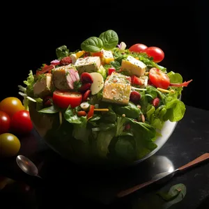 Fresh Vegetable Salad with Tomatoes and Cucumbers