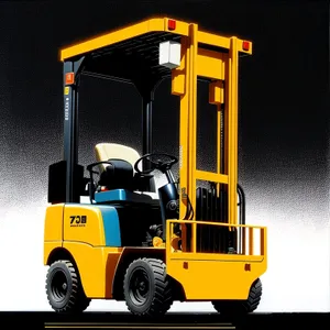 Yellow Forklift Loading Cargo in Warehouse