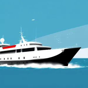 Luxury yacht sailing on the ocean waters.