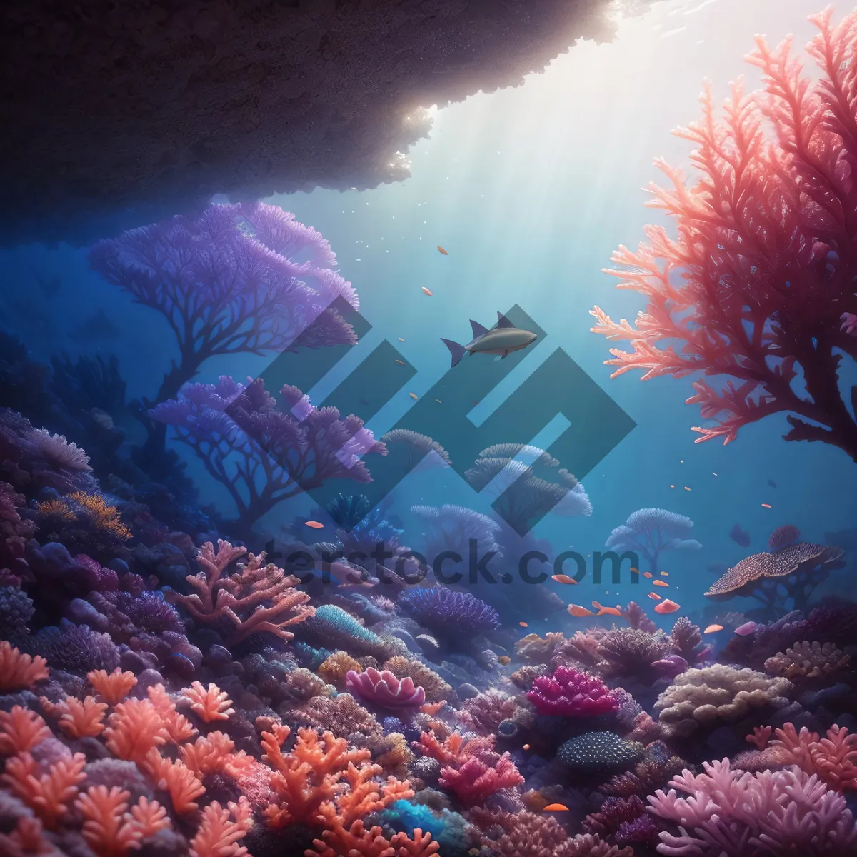 Picture of Colorful Coral Reef Paradise: Underwater Marine Life