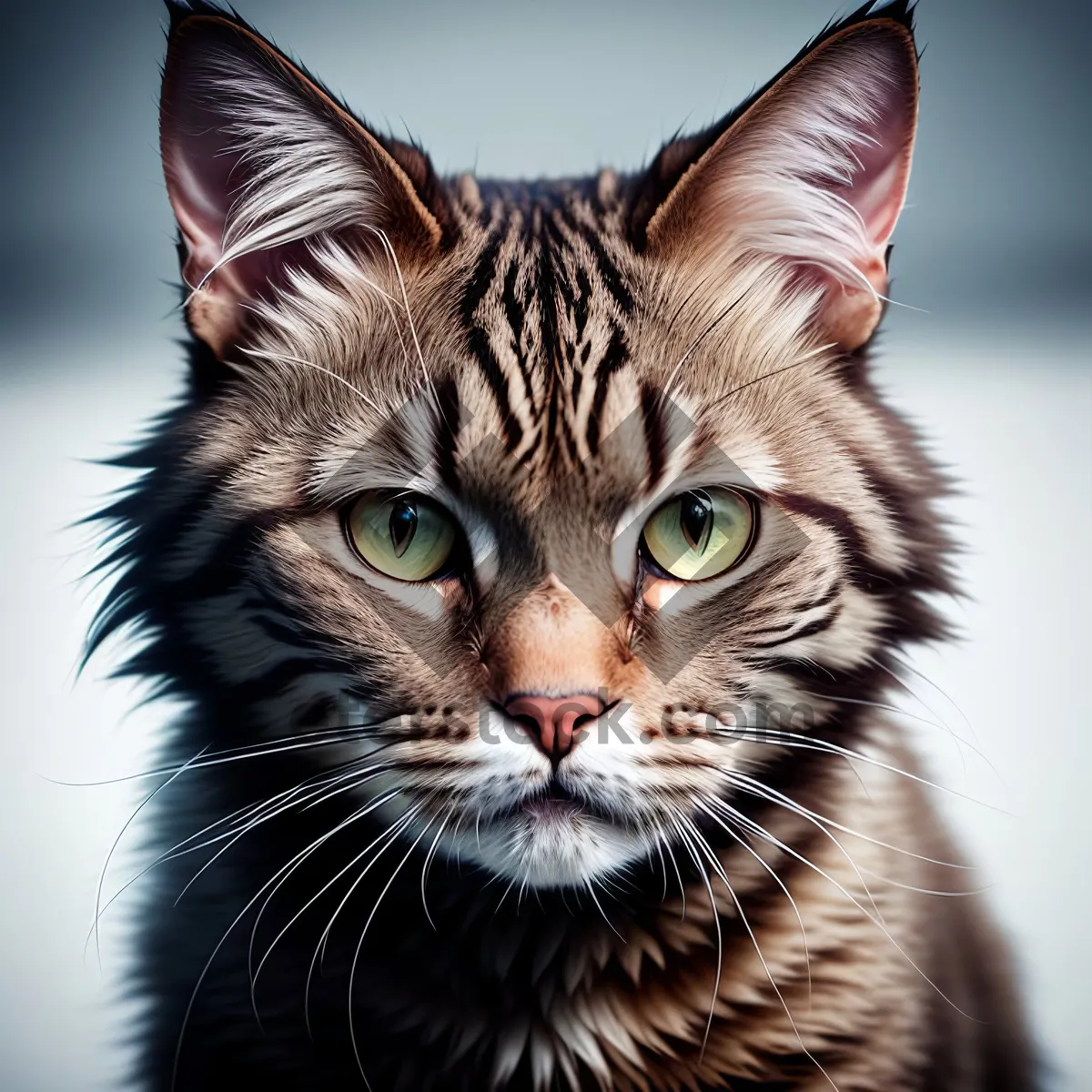 Picture of Fuzzy Tabby Kitty with Adorable Curious Eyes