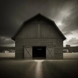 Rustic Farm Barn with Idyllic Sky