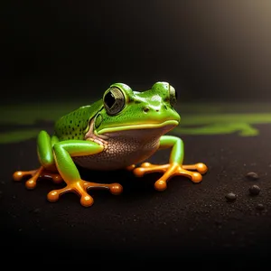 Vibrant-eyed Tree Frog in Orange