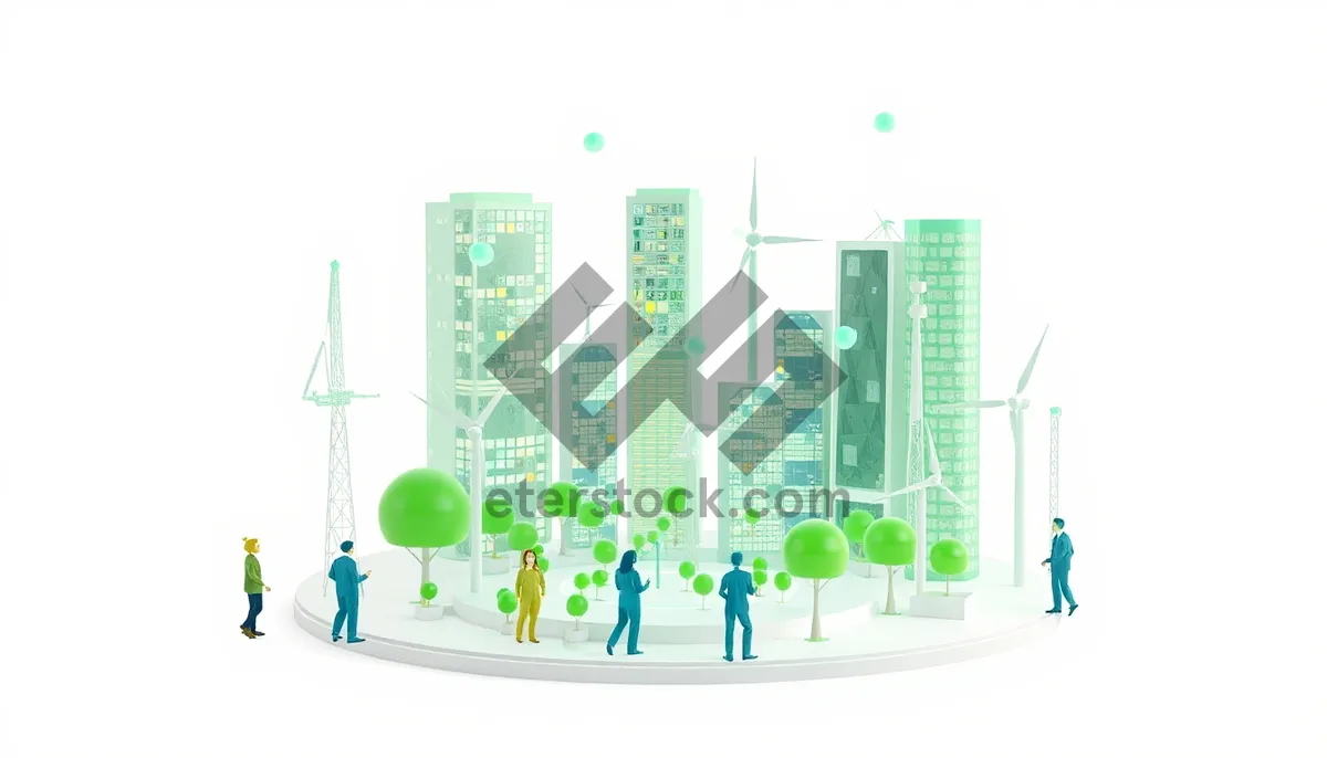 Picture of Ecology-themed business icons set in 3D design