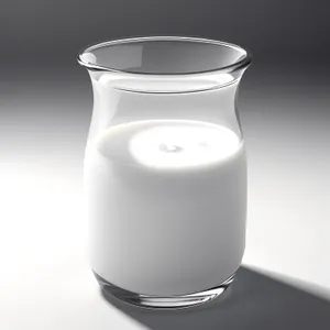 Frothy Glass of Milk in Transparent Cup