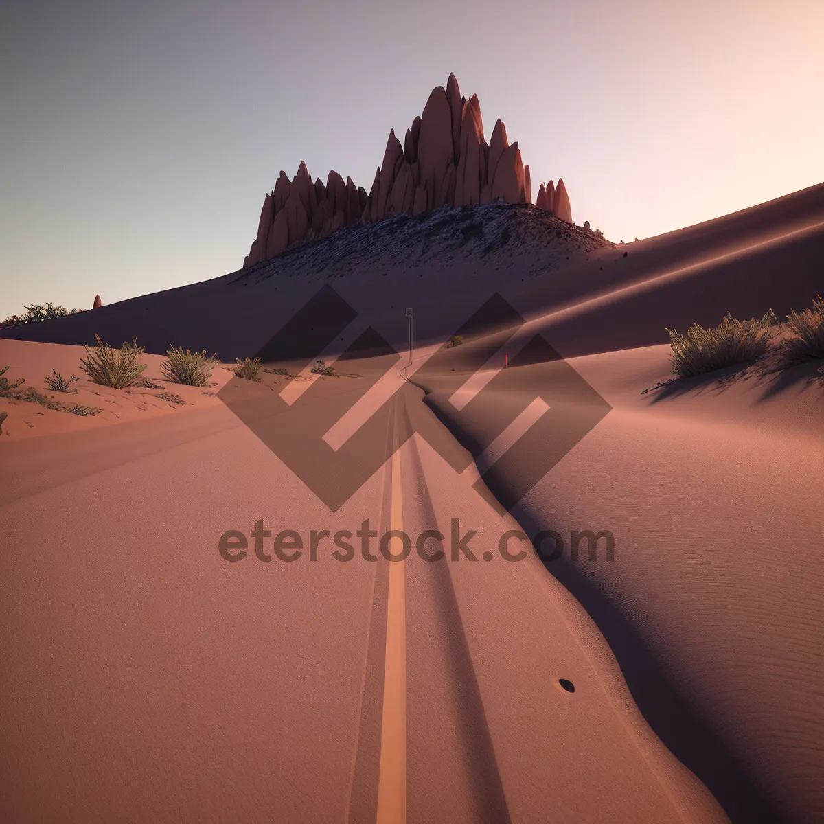 Picture of Serenity at Sunset: Majestic Desert Landscape