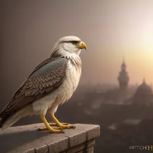 Majestic Predator: Yellow-eyed Falcon in Flight