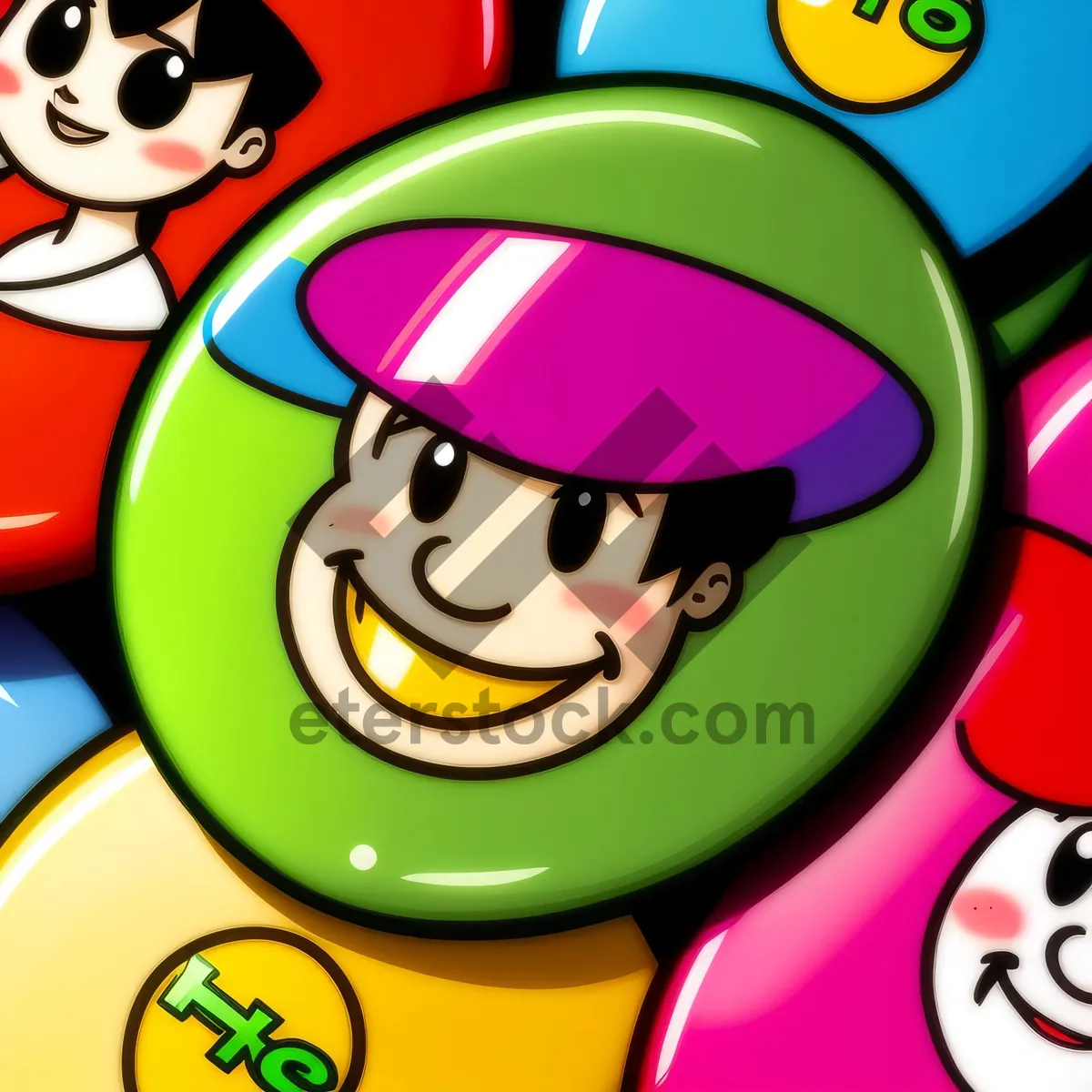 Picture of Cute Cartoon Jelly Bus Icon - Happy, Fun, and Playful Design