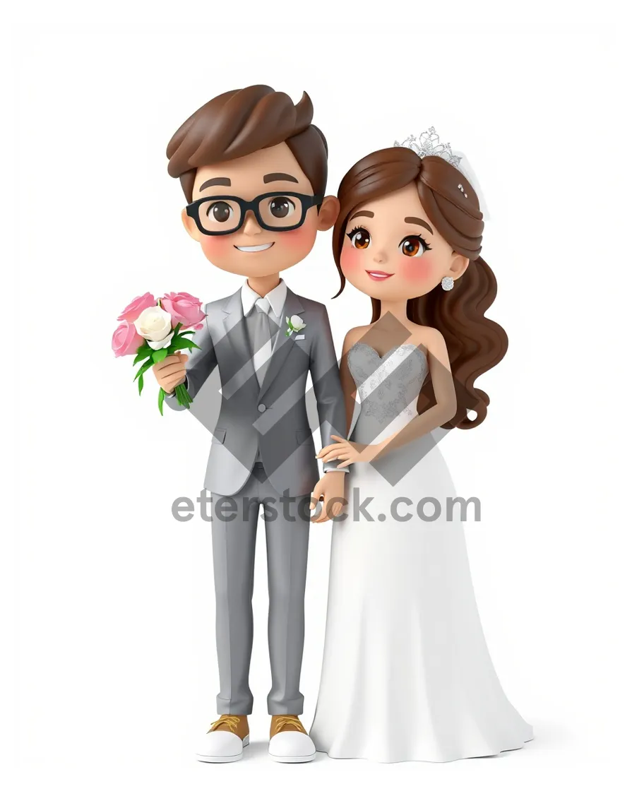 Picture of Boy and girl cartoon clip art sketch.