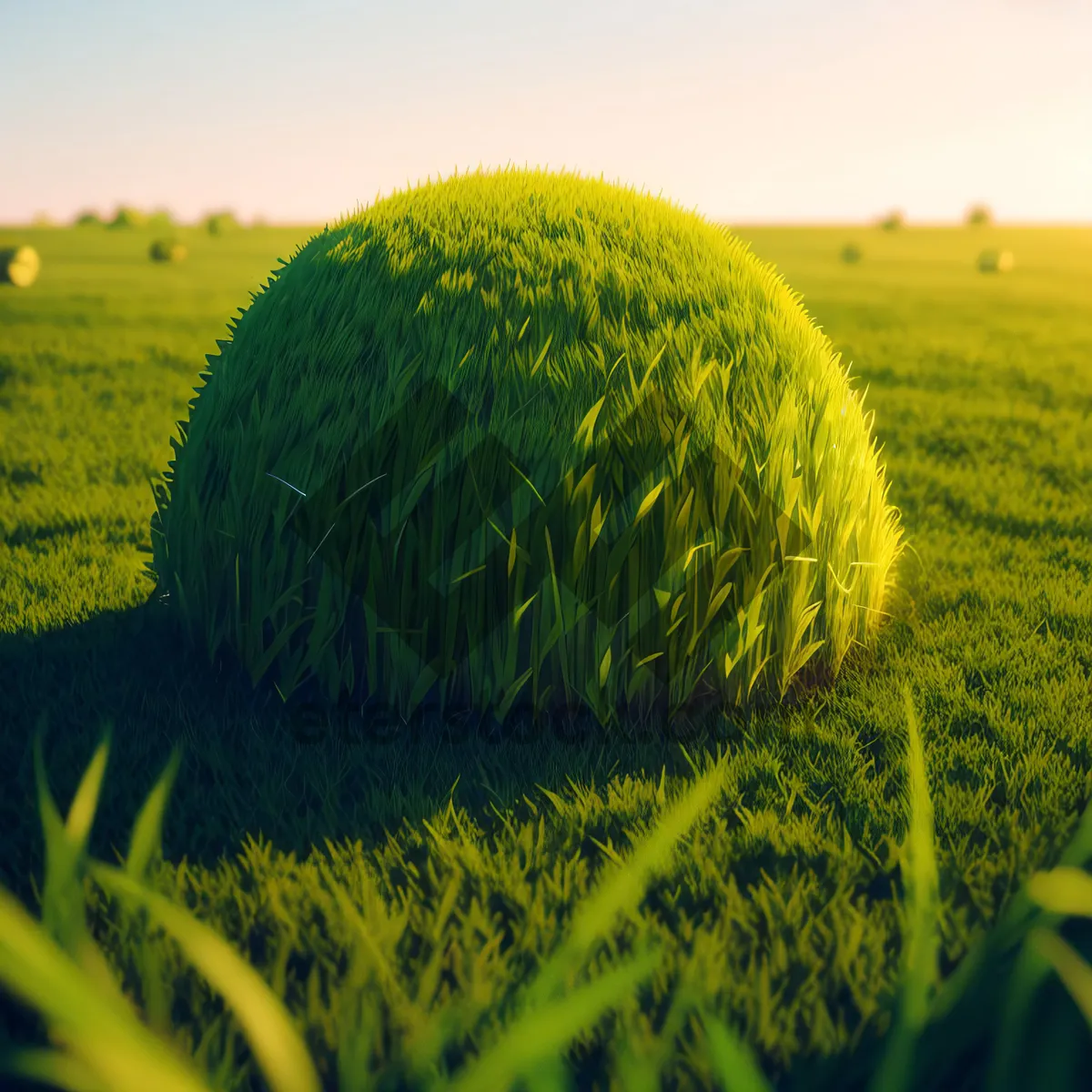 Picture of Golden Harvest on a Rural Farm Landscape