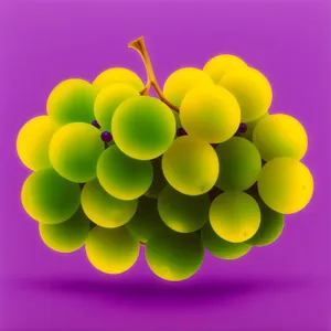 Vibrant Yellow Grape Bunch in Lush Vineyard