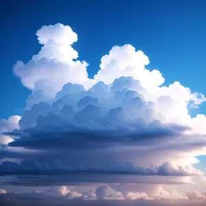 Vibrant Blue Sky with Fluffy Clouds