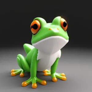 Cute Cartoon Frog with Big Expressive Eyes