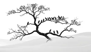 Silhouette of tree branches against black sky