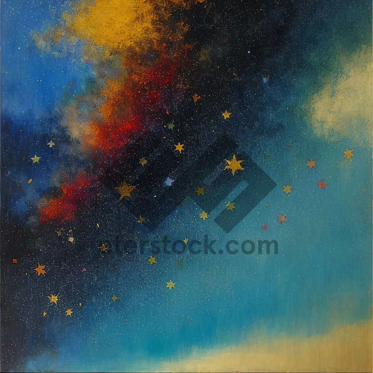 Picture of Cosmic Watercolor Splash in the Night Sky