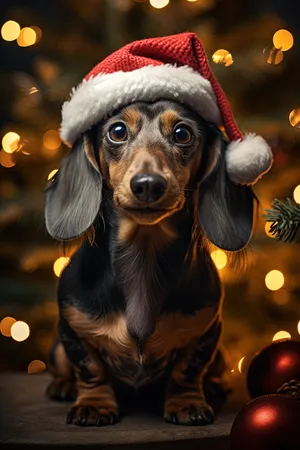 Cute brown puppy portrait on black leash