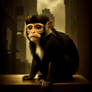 Wild Primate Jungle Portrait: Playful Monkey Face