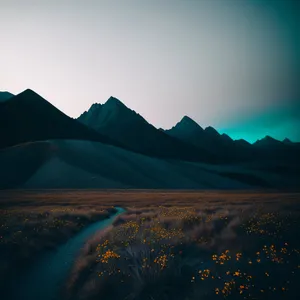 Serene Sunset Over Rolling Countryside