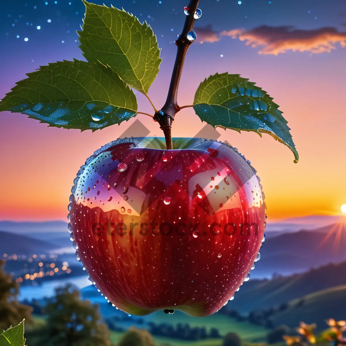 Picture of Ripe red delicious cherry, fresh and sweet fruit.